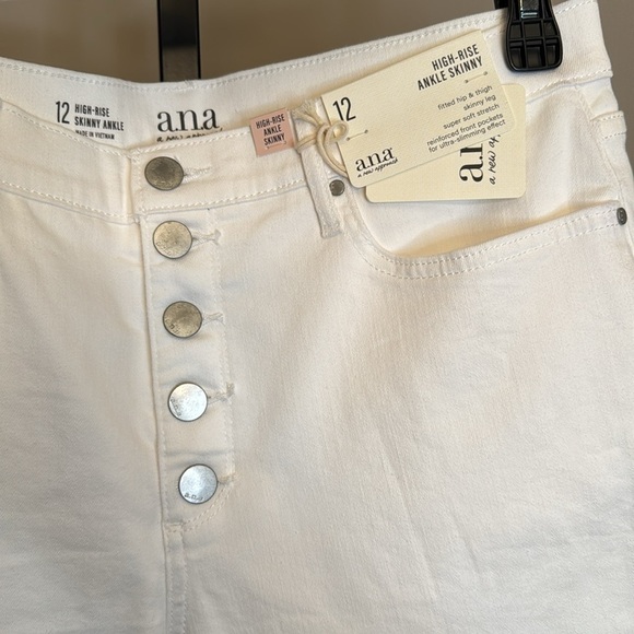 ANA white high-rise ankle skinny pants size 12 - Picture 2 of 5